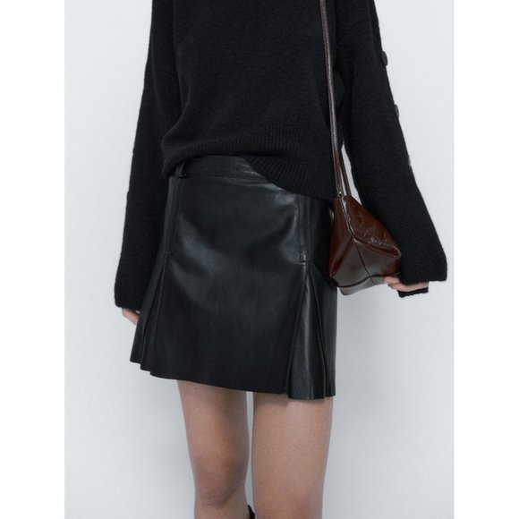 NWT Massimo Dutti leather mini skirt - Picture 1 of 10